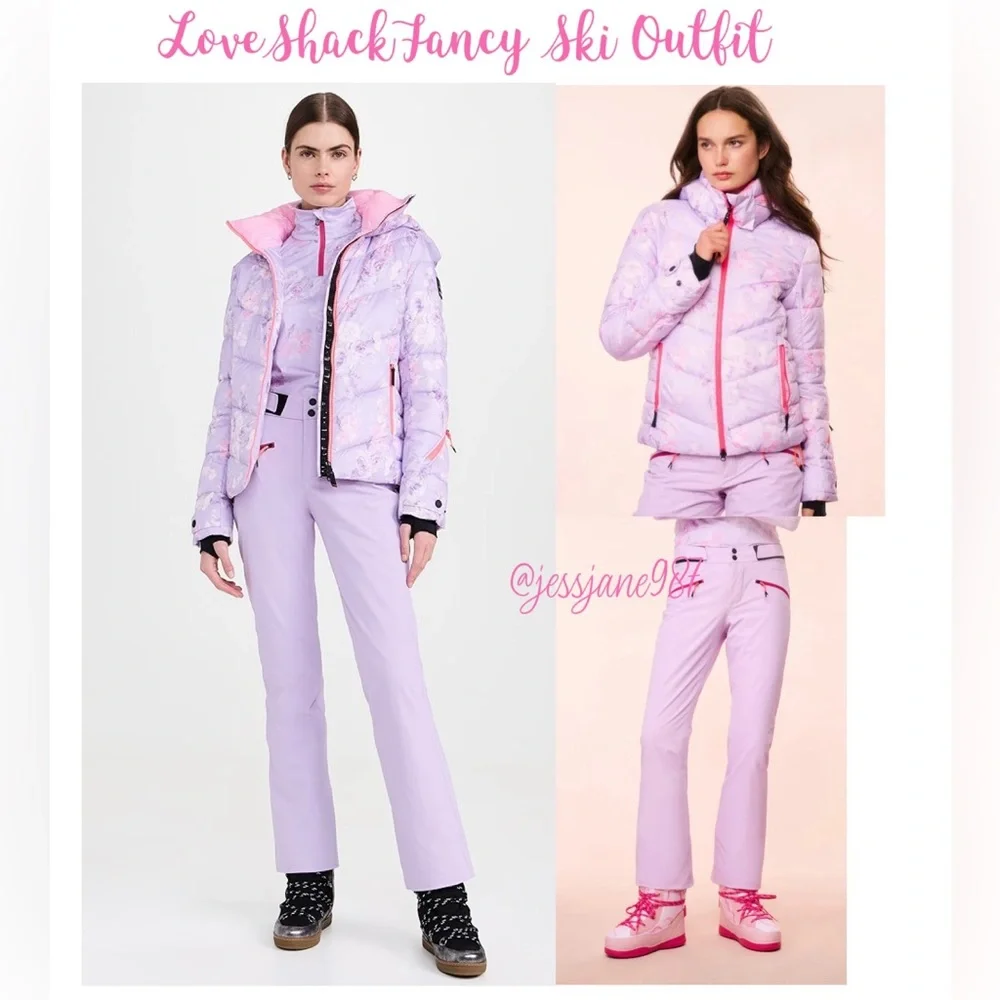 LoveShackFancy Bogner Fire + Ice Purple Pink Ski Set Coat Pants - Picture 1 of 6